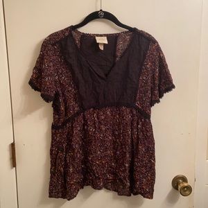 Knox Rose M black and maroon blouse